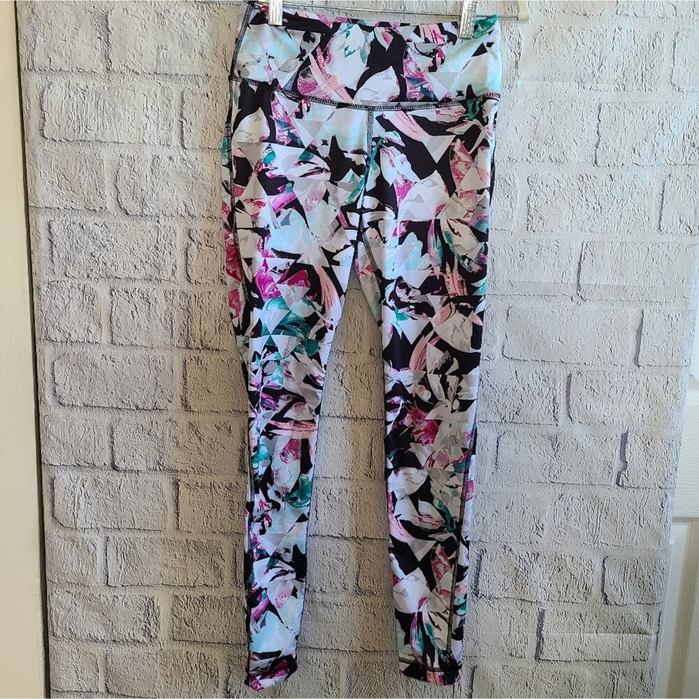 Zelos Floral Multi Colored Workout Ankle Leggings‎ Women's Small